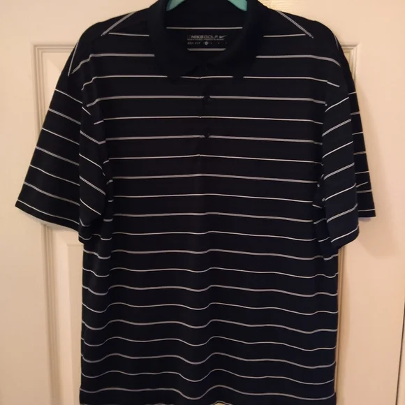 Nike Golf Dri-Fit Short Sleeve Striped Polo Shirt Men's sz Medium. - Picture 2 of 5